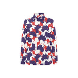 Kangaroo Australian pattern Women's Long Sleeve Polo Shirt