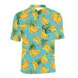Banana Palm Leaves pattern background Men's All Over Print Polo Shirt