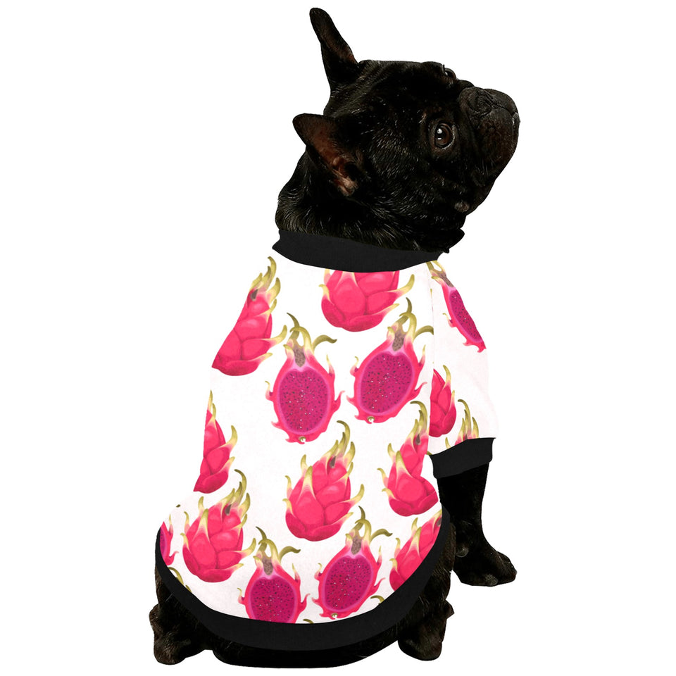 dragon fruits design pattern All Over Print Pet Dog Round Neck Fuzzy Shirt