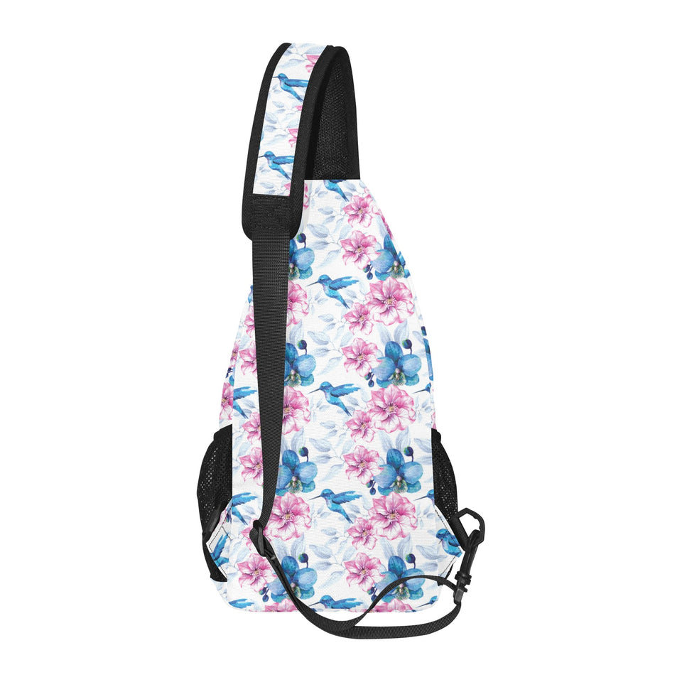 Hummingbird Pattern Print Design 02 All Over Print Chest Bag