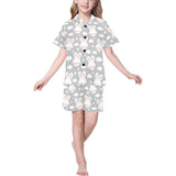 Rabbit cloud Pattern Kids' Boys' Girls' V-Neck Short Pajama Set