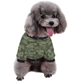 Digital Green camouflage pattern All Over Print Pet Dog Round Neck Fuzzy Shirt