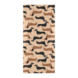 Dachshund floral background Beach Towel