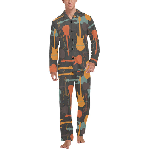electric guitars pattern Men's Long Pajama Set