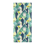 Toucan tropical leaves design pattern Beach Towel