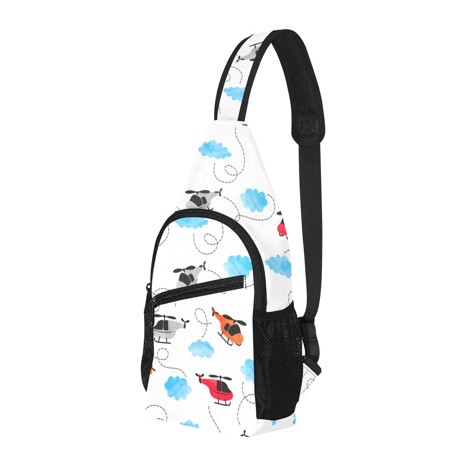 Watercolor helicopter cloud pattern All Over Print Chest Bag
