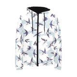 Swallow Pattern Print Design 05 Men's Padded Hooded Jacket