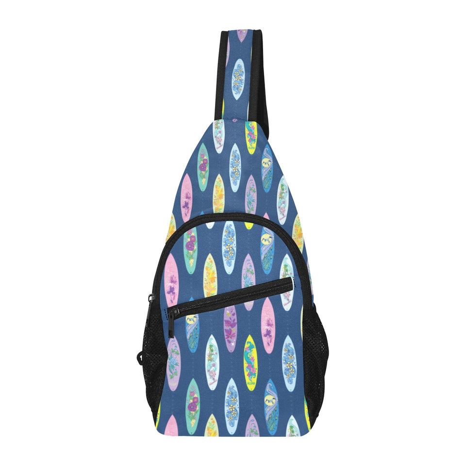 Surfboard Pattern Print Design 03 All Over Print Chest Bag