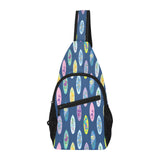 Surfboard Pattern Print Design 03 All Over Print Chest Bag