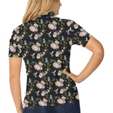 Hummingbird Pattern Print Design 03 Women's All Over Print Polo Shirt