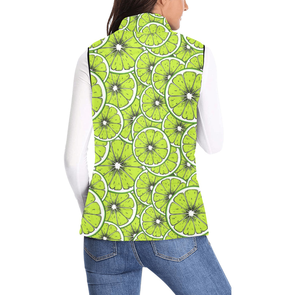 Slices of Lime design pattern Women's Padded Vest