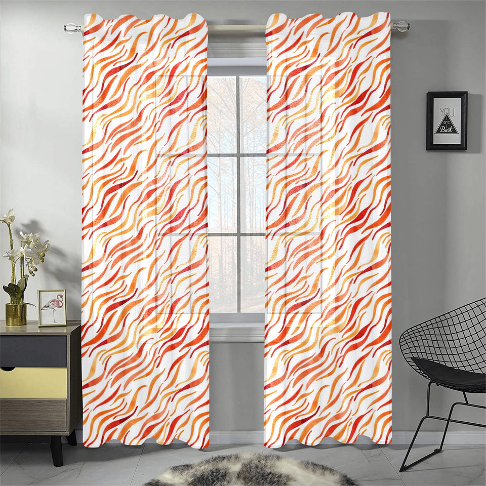 Fire flame watercolor pattern Gauze Curtain