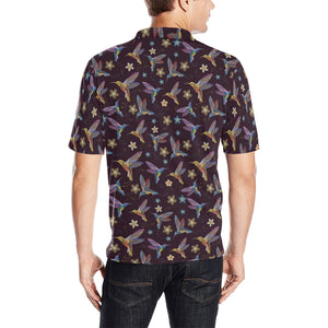 Hummingbird Pattern Print Design 04 Men's All Over Print Polo Shirt
