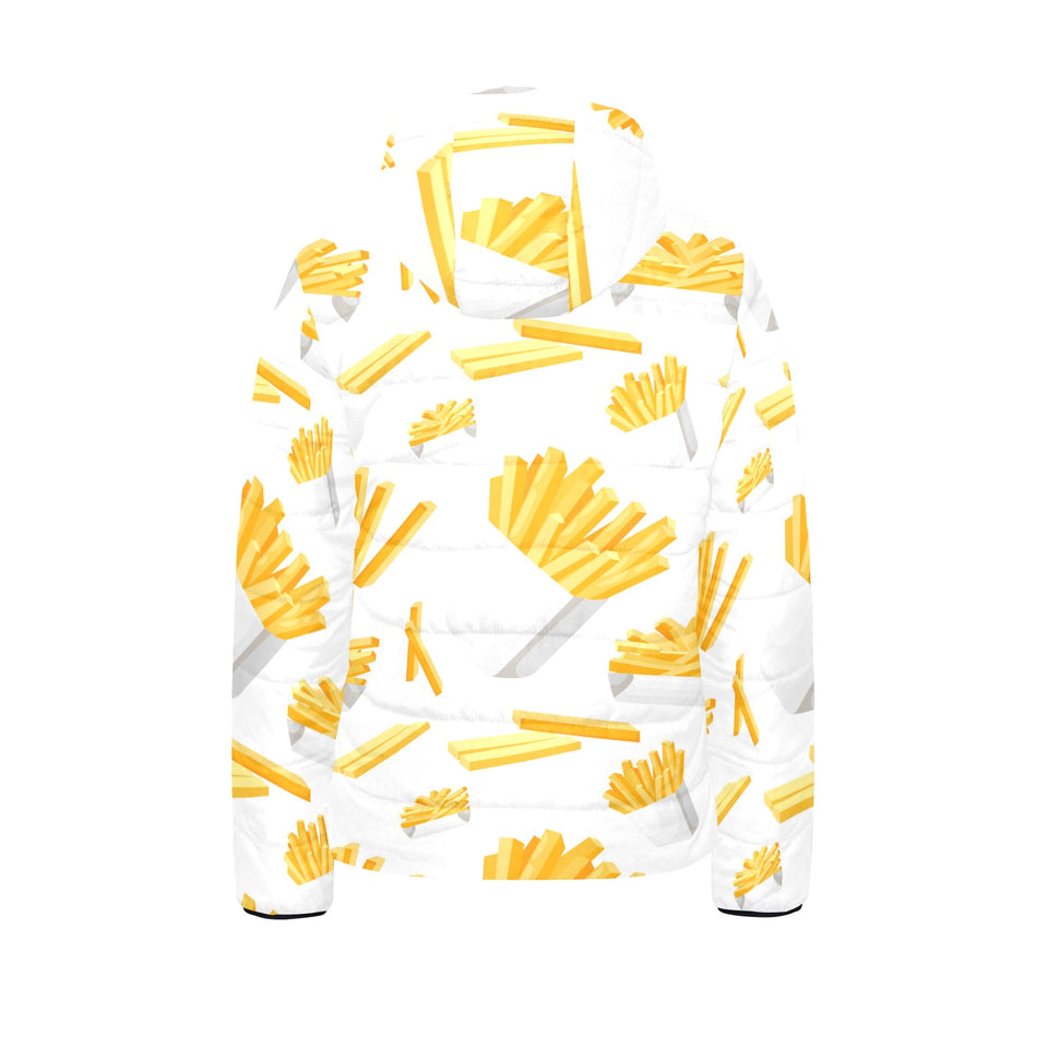 French fries white paper box pattern Kids' Boys' Girls' Padded Hooded Jacket