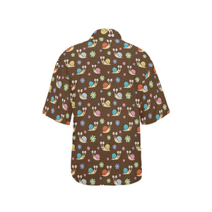 Snail Pattern Print Design 03 Women's All Over Print Hawaiian Shirt
