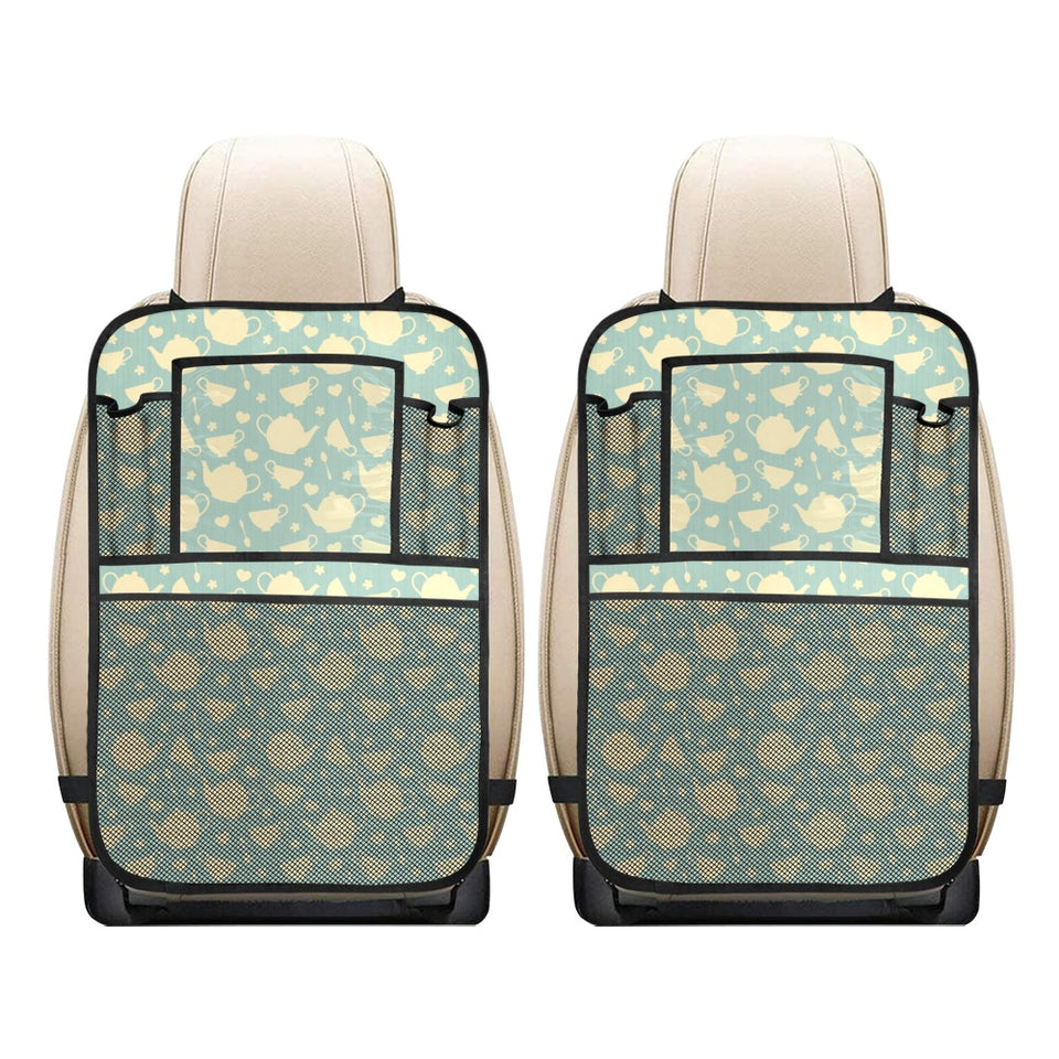 Tea pots Pattern Print Design 02 Car Seat Back Organizer