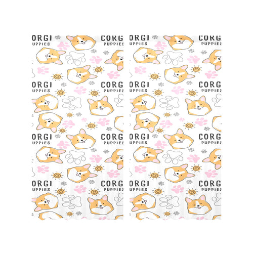 Corgi Dog Pattern Gauze Curtain