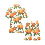 Oranges pattern background Men's V-Neck Short Pajama Set