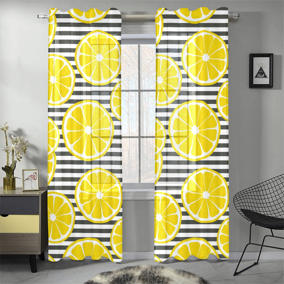 slice of lemon design pattern Gauze Curtain