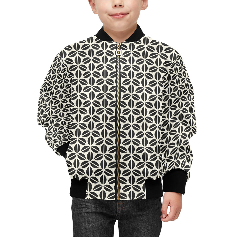 Coffee bean abstract modern pattern Kids' Boys' Girls' Bomber Jacket