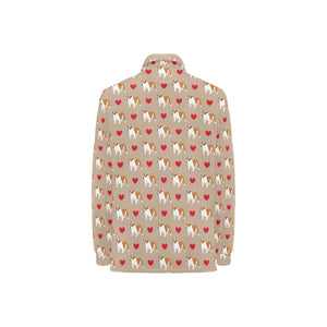 English Bulldog Pattern Print Design 05 Women's Long Sleeve Polo Shirt