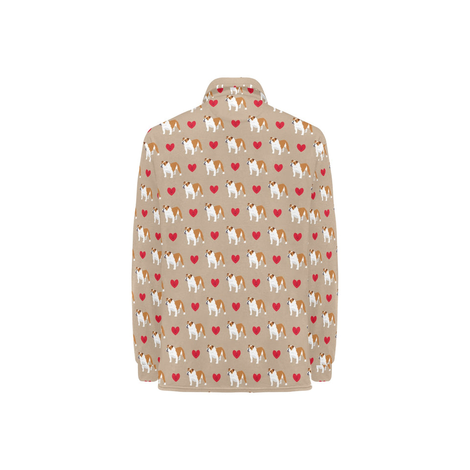 English Bulldog Pattern Print Design 05 Women's Long Sleeve Polo Shirt