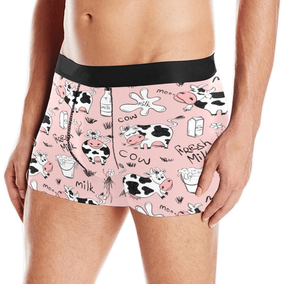 Cows milk product pink background Men's All Over Print Boxer Briefs Men's Underwear