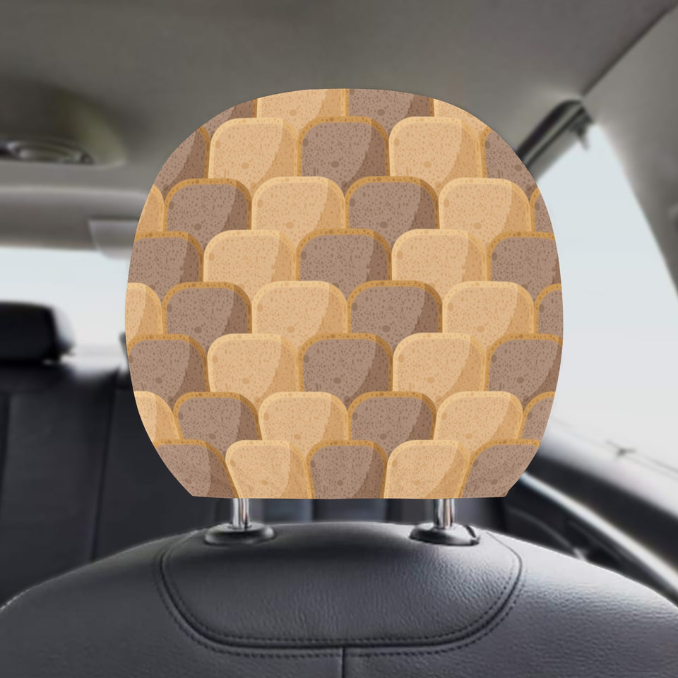 Bread Toast Pattern Print Design 04 Car Headrest Cover