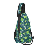 Lime ice flower pattern All Over Print Chest Bag