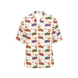 Corgi Christmas Pattern Women's All Over Print Hawaiian Shirt