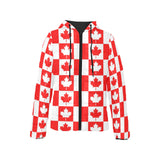Canada Pattern Print Design 05 Women's Padded Hooded Jacket