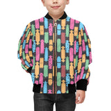 Skate Board Pattern Print Design 02 Kids' Boys' Girls' Bomber Jacket