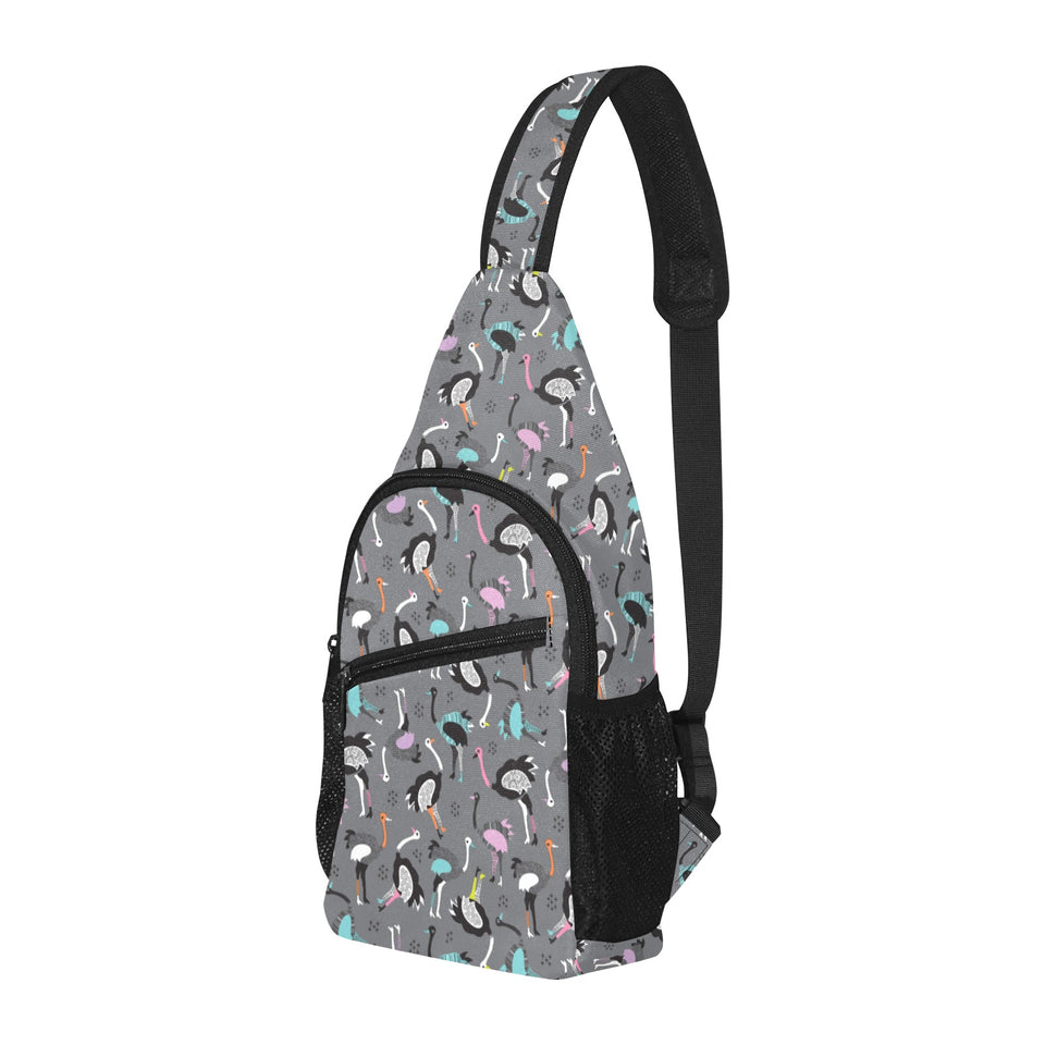 Ostrich Pattern Print Design 01 All Over Print Chest Bag