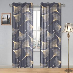 Gold ginkgo leaves Gauze Curtain