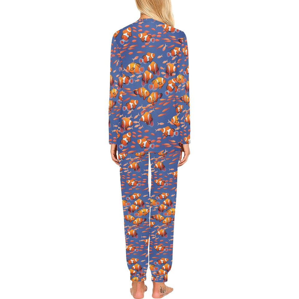 Clown Fish Pattern Print Design 04 Women's All Over Print Pajama Set