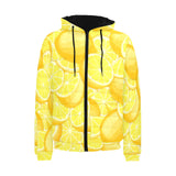 lemon pattern Men's Padded Hooded Jacket