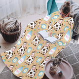 Cow bottle of milk pattern Blanket Robe with Sleeves