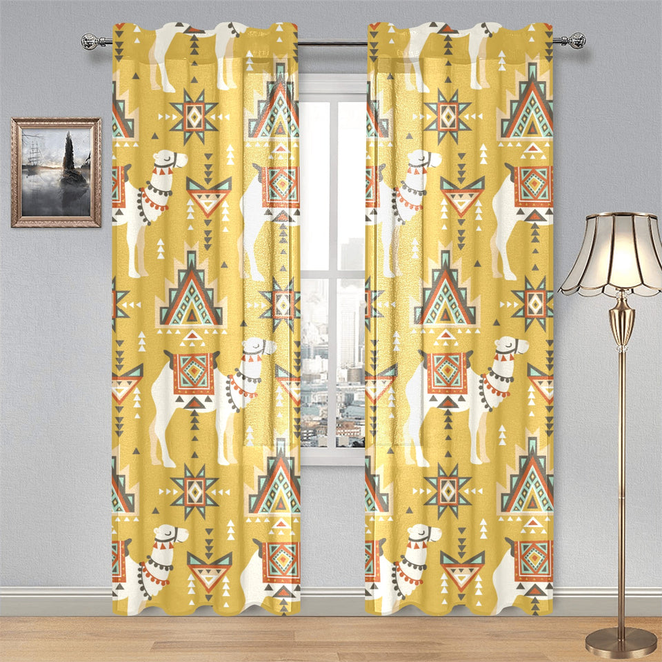 Camels ethnic motif pattern Gauze Curtain