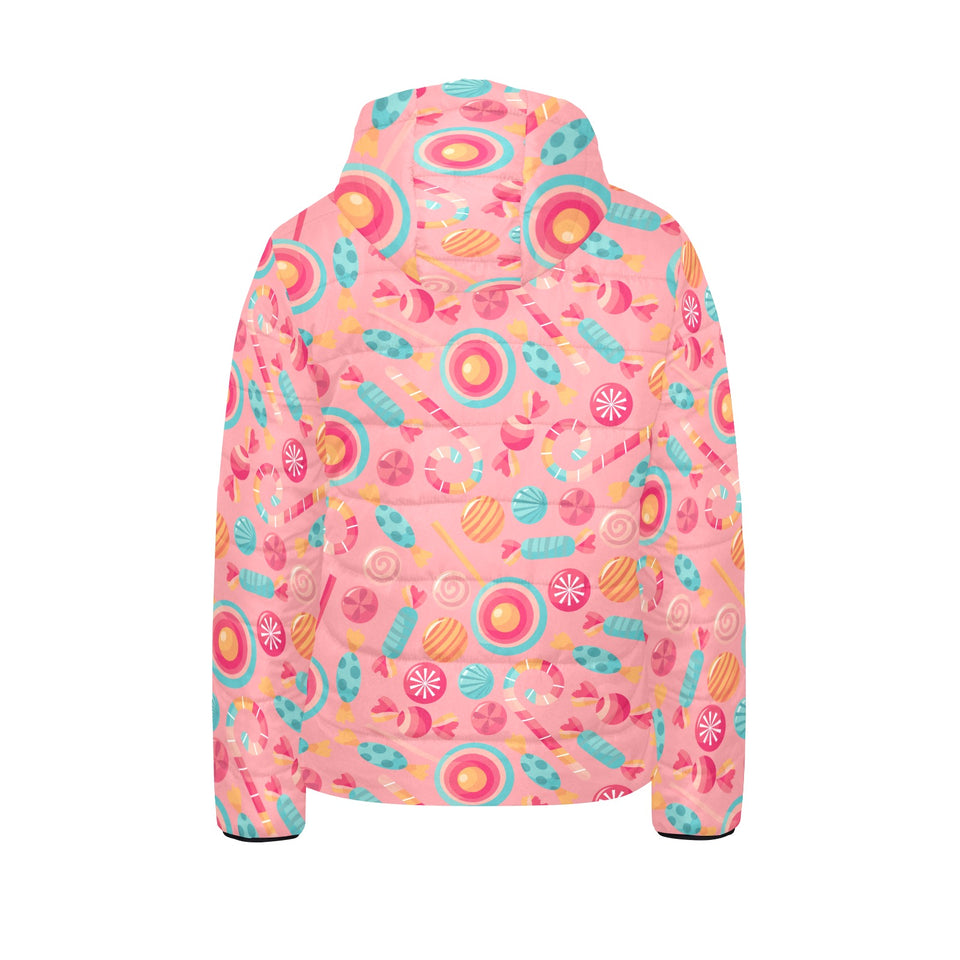 Colorful candy pattern Kids' Boys' Girls' Padded Hooded Jacket