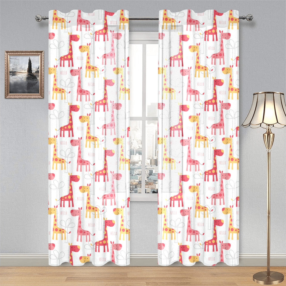 Giraffe Pattern Print Design 03 Gauze Curtain