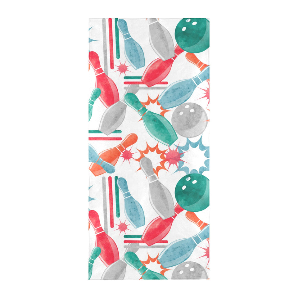 Watercolor bowling pattern Beach Towel