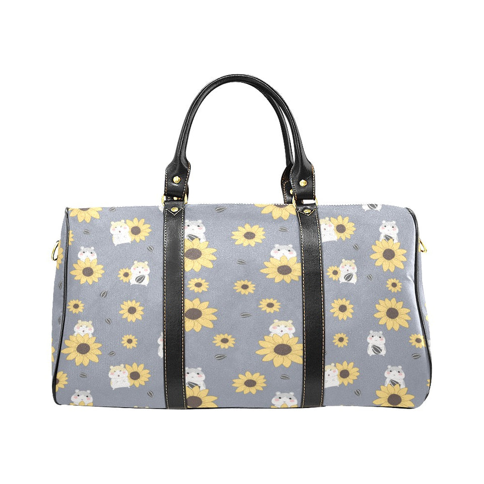 Cute hamster sunflower pattern background Travel Bag