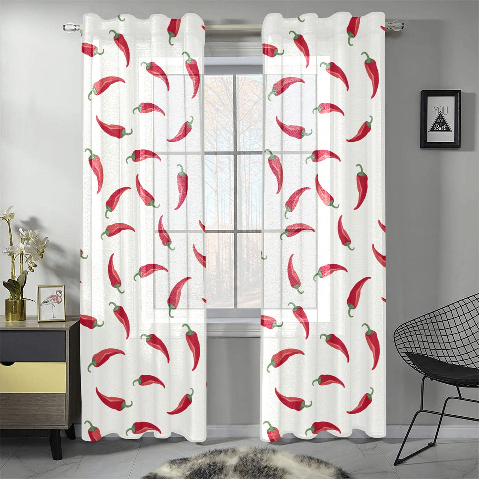 Chili peppers pattern Gauze Curtain