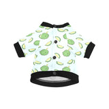 Durian pattern blue background All Over Print Pet Dog Round Neck Fuzzy Shirt