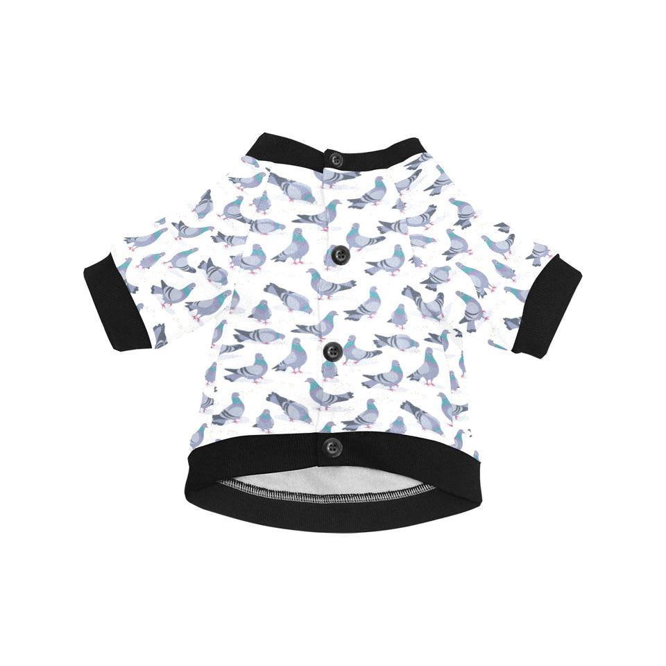Pigeon Pattern Print Design 03 All Over Print Pet Dog Round Neck Fuzzy Shirt