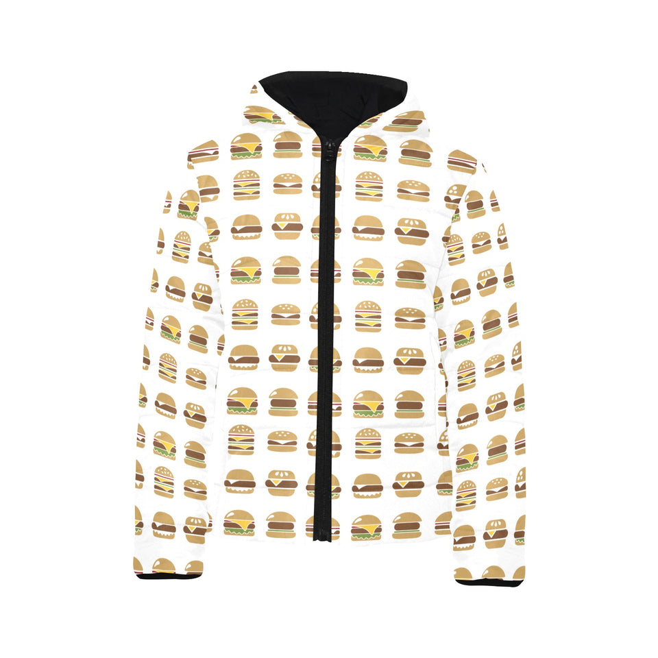 Hamburger Pattern Print Design 02 Kids' Boys' Girls' Padded Hooded Jacket