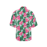 Watermelons tropical palm leaves pattern Women's All Over Print Hawaiian Shirt