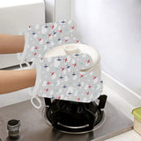 Airplane cloud grey background Heat Resistant Oven Mitts