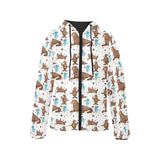 sea lion Seals jellyfish pattern Women's Padded Hooded Jacket