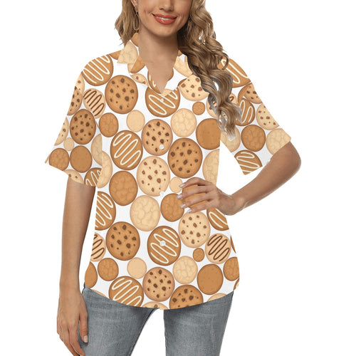 Various cookie pattern Women's All Over Print Hawaiian Shirt